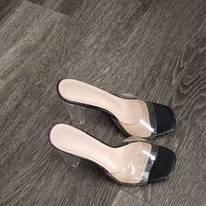 Veronica M Black and Transparent Heels